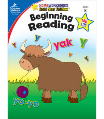 Beginning Reading, Grade K: Gold Star Edition (Home Workbooks) - VERY GOOD