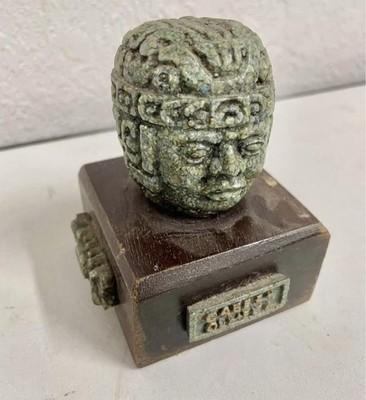 Vintage cabeza Olmeca Mexico decoration accent piece +