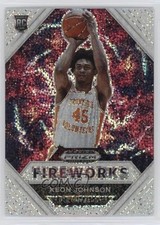 2021-22 Panini Prizm Draft Picks Fireworks White Sparkle Keon Johnson #5 0c2