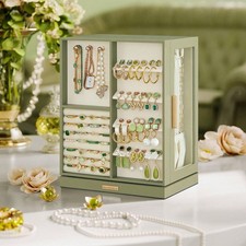 360 Rotating Jewelry Box 5 Drawer Organizer Velvet Storage Case Gift