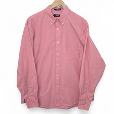 Chaps Shirt Mens 17.5 36/37 Pink Button Down Classic Fit Broadcloth Cotton Blend
