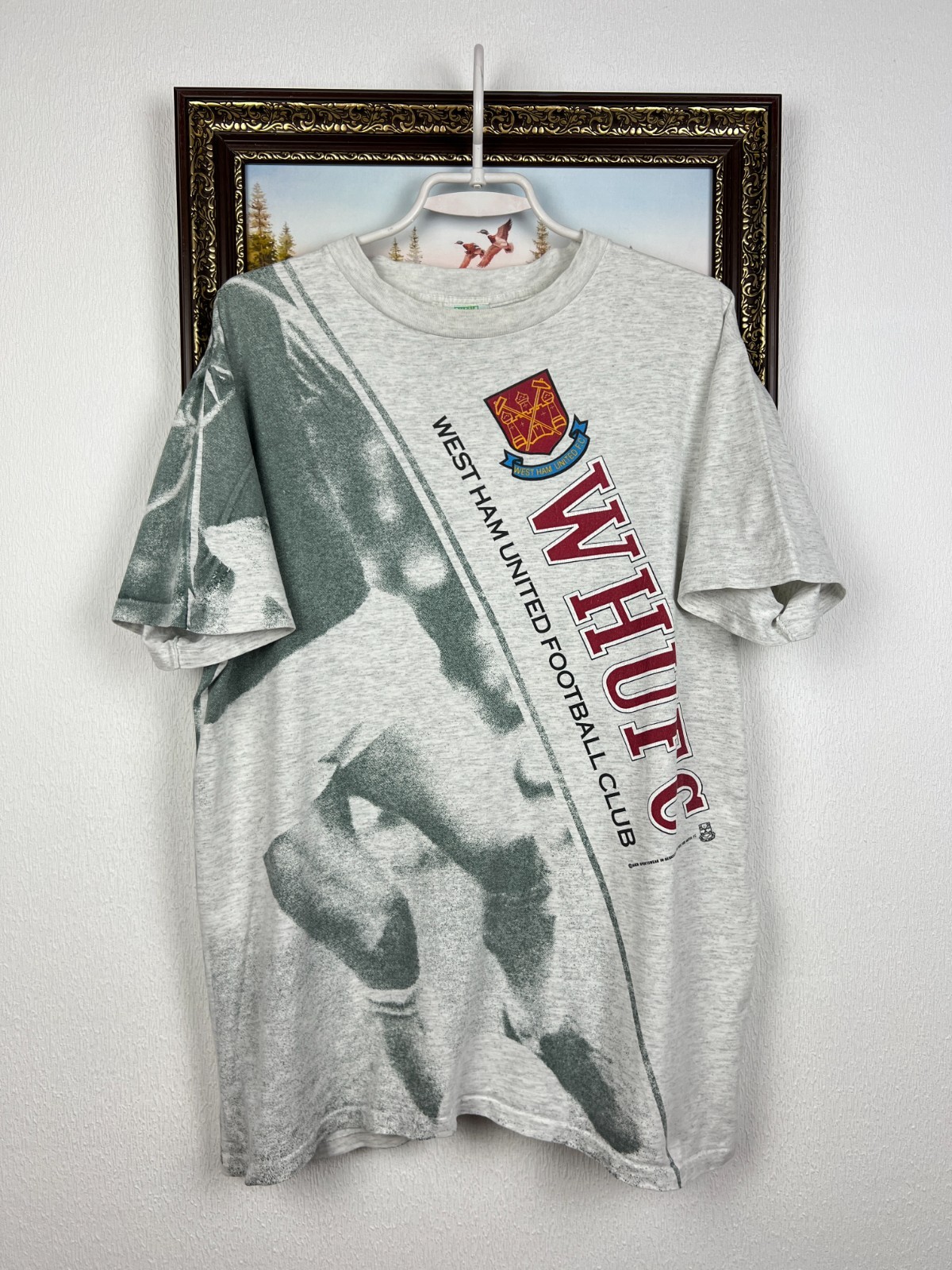 Vintage 90's West Ham United Football Shirt Over Print Soccer Jersey Mens Sz L