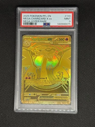 2025 Pokemon EN Mega Charizard X ex Hyper Rare 130/094 PSA 9