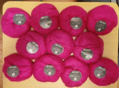 Filatura Di Crosa Lot Of 11 Baby Mohair Yarn Magenta Dye Lot 2625 Germany NEW  - Photo 1/4