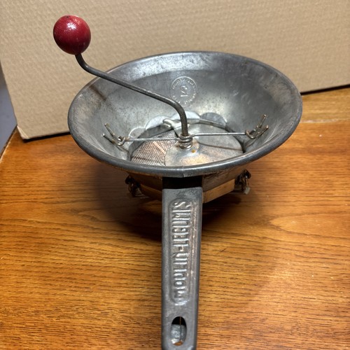 Vintage Moulin-Legumes Food Mill #2 Made in France Aluminum w/ Red Knob/ Working