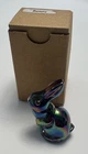 VTG Fenton Bunny Rabbit Carnival Glass 2.75” Figurine Iridescent Handmade USA*