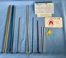 Vtg Knitting Needle Lot 5 Pairs  Various Sizes Boye Hero Bates and Accessories