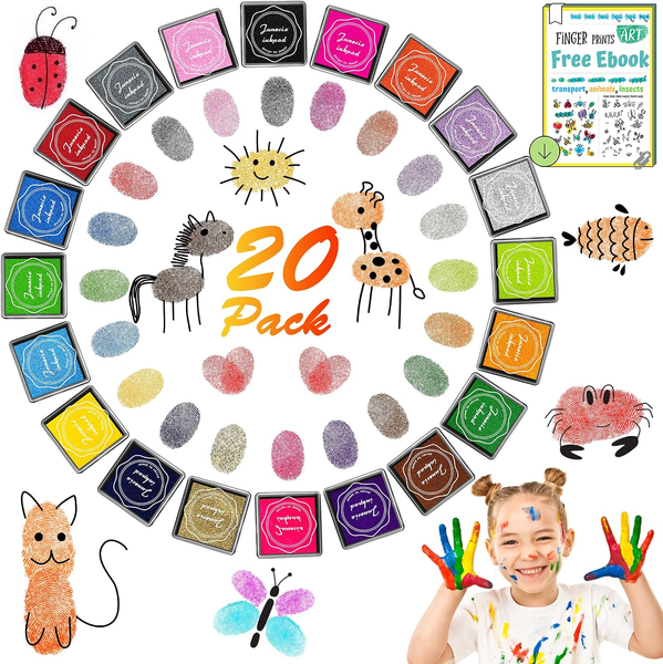 Fingerabdruck Stempelkissen Set FüR Kinder 6 Farben, Ungiftig, Waschbar, Diy, Ge-image