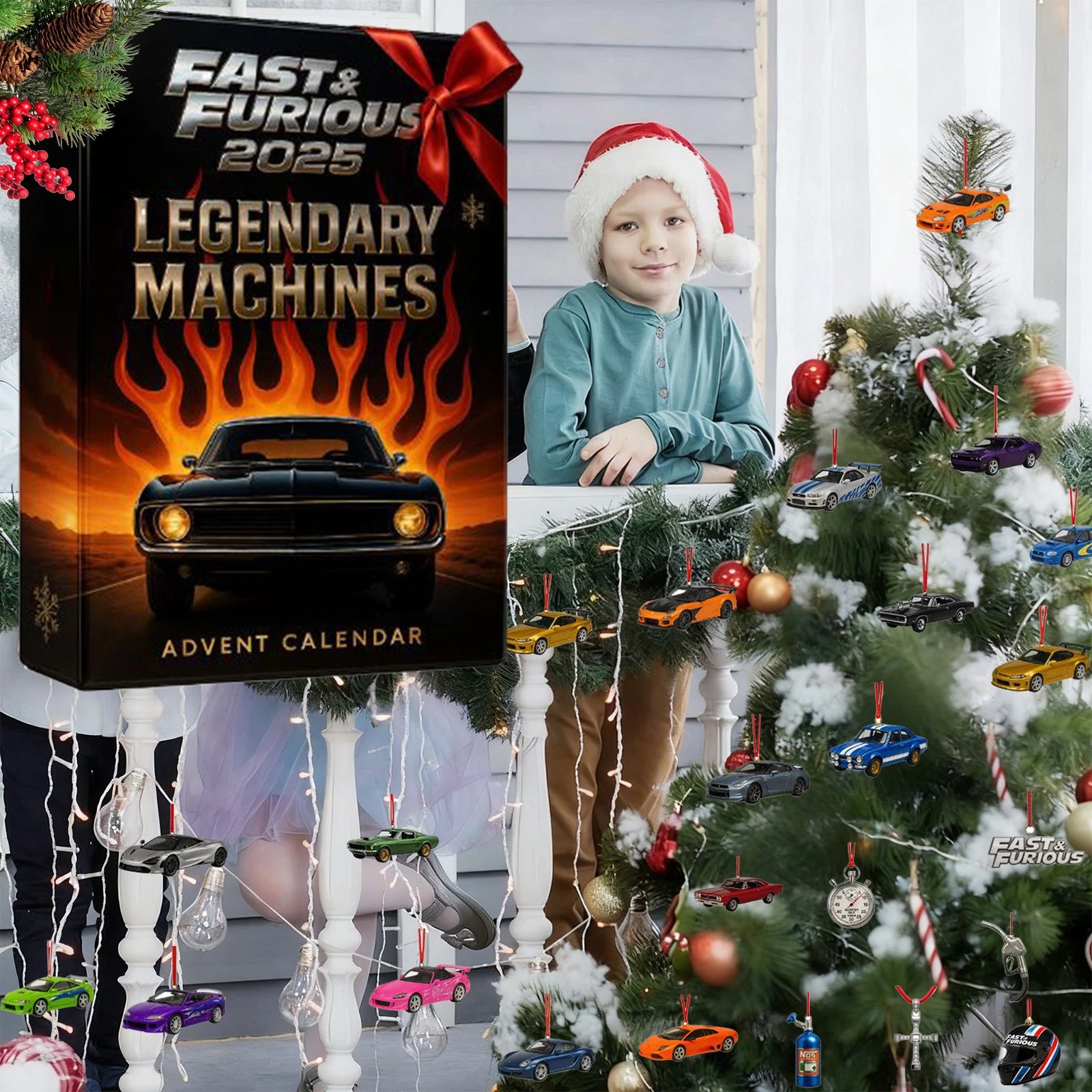 Fast and Furious Advent Calendar, 24 Days Advent 2D Acrylic Car Decor Movie Perip