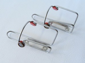~ Nice ELITE CIUSSI INOX Stainless Steel Bike Water Bottle Cage Pair - (2) ~