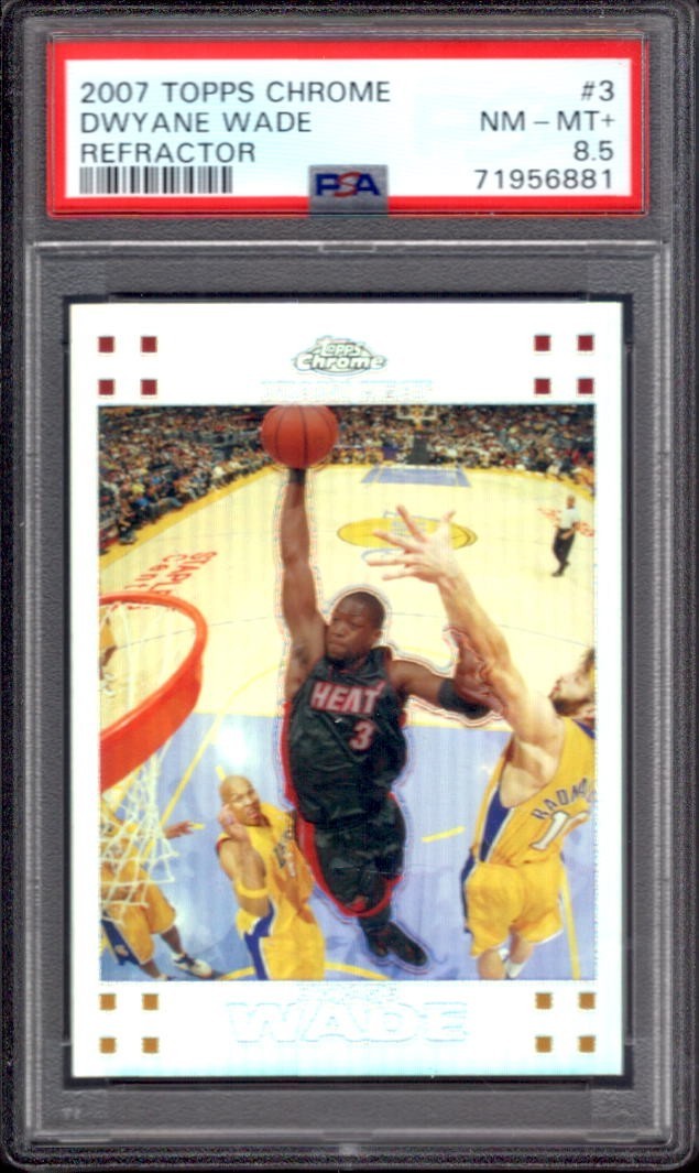 DWYANE WADE 2007-08 Topps Chrome #3 PSA 8.5 NM-MT+ Refractor #988/999