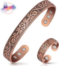 Men Women Bracelet Magnetic Therapy Arthritis Pain Relief Pure Solid Copper Bang