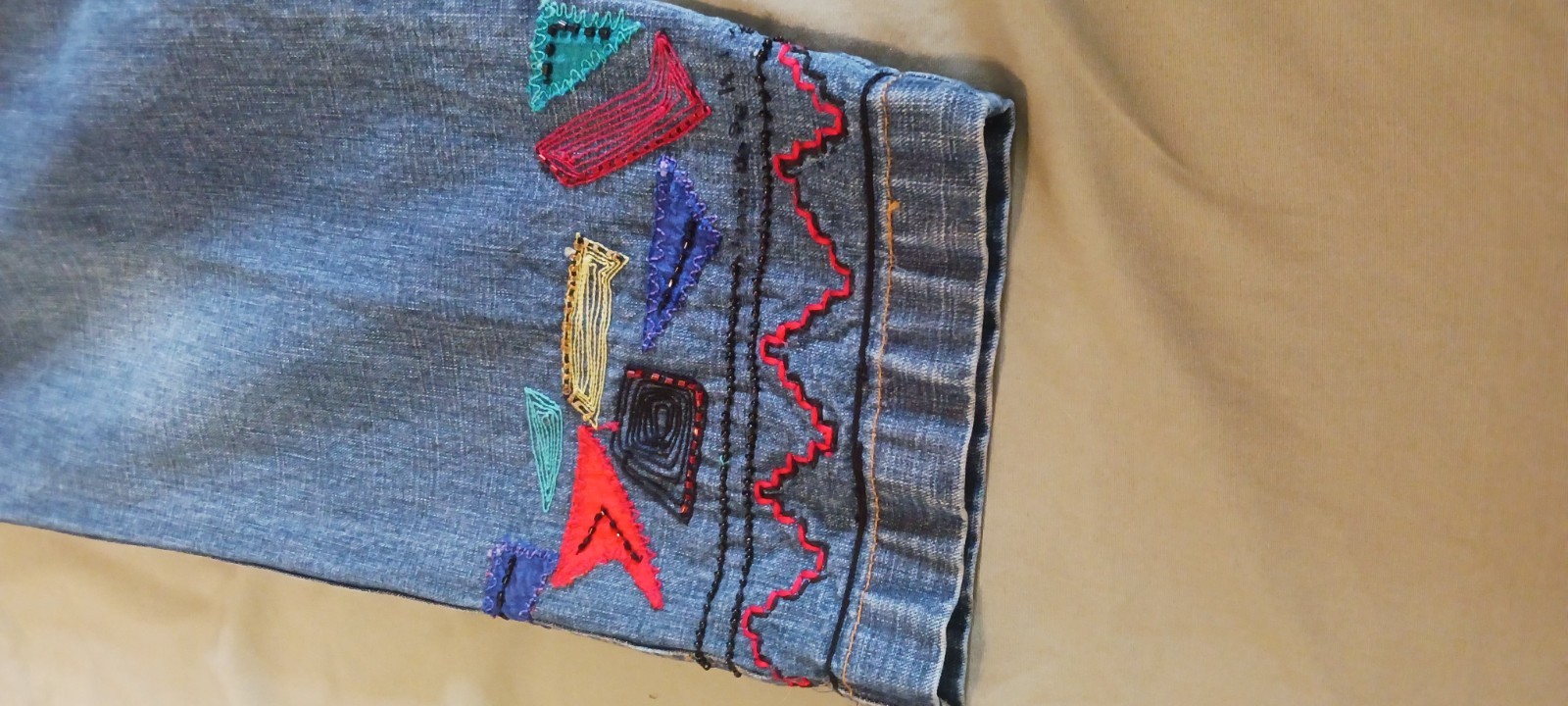 Chico's Design High Waisted Patchwork Embroidery … - image 13