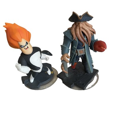 2 Disney Infinity 1.0 Incredibles Figures Syndrome Pirate Davie Jones Caribbean