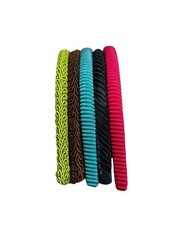 Retro 1990s Girls Headbands Multicolor Textured 5-Pack Kids Hair Accessory
