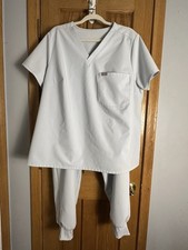 Figs Powder Blue PO 5543 Scrub Set Catarina Top 3XL Zamora Pants 4XL