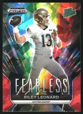 2024 Panini Prizm Draft Picks Fearless Red Ice #18 Riley Leonard - FB
