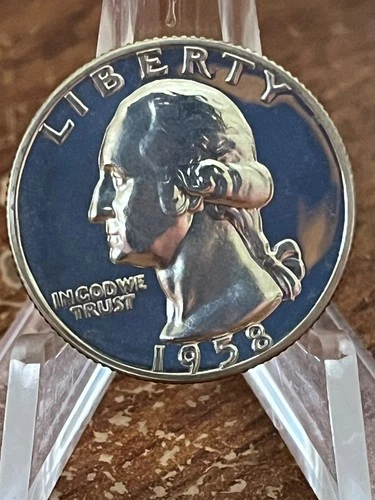 1958 Washington Quarter Proof 90% Silver Gem Brilliiant US Coin # PJ200
