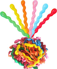 100 Pcs 40 Inches Latex Spiral Balloons Twisted Long Rainbow Party Balloons Pear