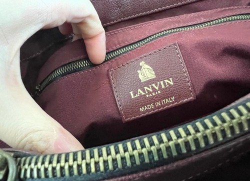 Sac Vintage Bandoulière Lanvin En Cuir Marron - Authentique - Occasion En Bon État Général