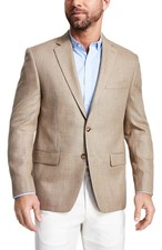 Michael Kors Mens Classic-Fit Neat Sport Coat 43 Regular Tan Blazer - NWT 295