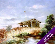 SUTTERS FORT IN DISREPAIR CALIFORNIA PAINTING ART REAL CANVAS PRINT