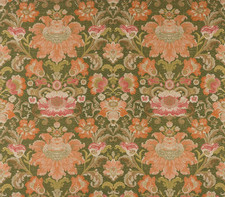 COLEFAX AND FOWLER CURTAIN FABRIC DESIGN Fontenoy 6 METRES OLIVE 100% LINEN