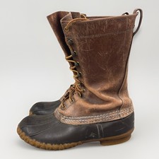 Vintage LL Bean Maine Hunting Shoe Leather Boots Size 9 Made in USA 16