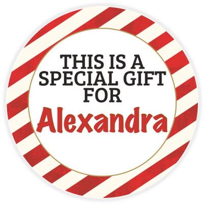 This is a Special Gift for Alexandra - 25 Pack Circle Stickers 3 Inch  Christmas