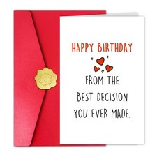 Romantic Birthday Card for Him Her Fiance, Birthday Funny Card for Wife Husba...