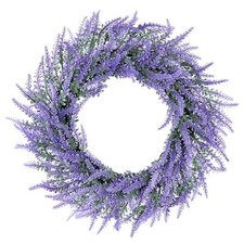 Artificial Lavender Wreath for Front Door - 20 Inch Purple Floral Multicolor