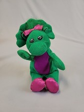 Baby Bop 10" Green, Pink Stuffed Dinosaur Plush Vintage 1992 Toy Lyons Barney