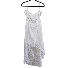 Trixxi White Lace High-Low Dress Size Medium Strapless Casual Wedding Reception