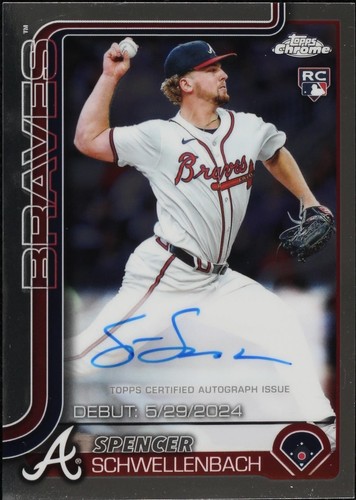2025 Topps Series 1 Spencer Schwellenbach RC Black /74 Atlanta 
