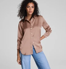 BEST SITEWIDE SALE OF THE YEAR! SPANX® Silky Smooth Button Down, Cafe Au Lait