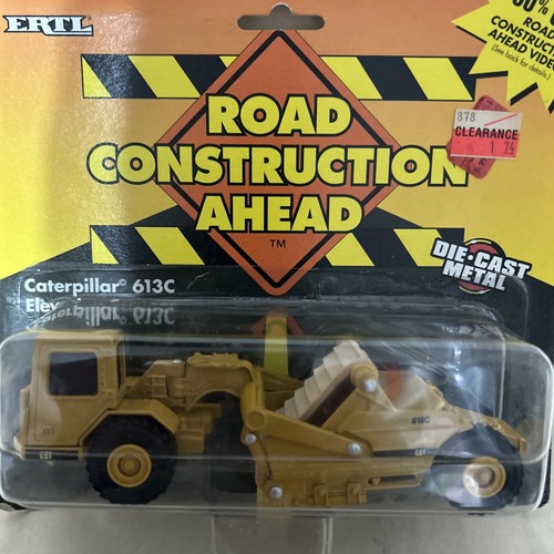 Raschietto elevatore ERTL Road Costruction Ahead Caterpillar 613C scatola pressofusa1  - Foto 1 di 8