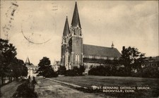 St Bernard Catholic Church Rockville Connecticut vintage postcard h930