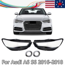 For 2016-2018 Audi A6 S6 Pair Headlight Lens Cover Headlamp Shell Gasket