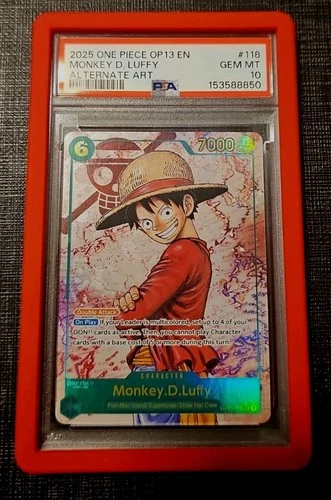 Bandai 2025 One Piece CCG Monkey D. Luffy OP13-118 Alt Art Foil EN PSA 10