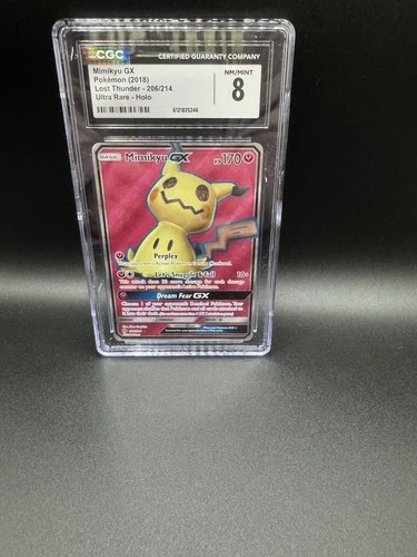 Mimikyu GX (Full Art) 206/214 Sm-Lost Thunder Holo CGC 8 Graded Pokemon Card