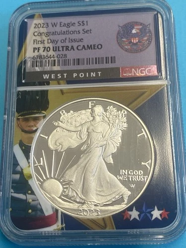 2023-W Proof $1 American Silver Eagle PCGS PR 70 DCAM Congratulations Set