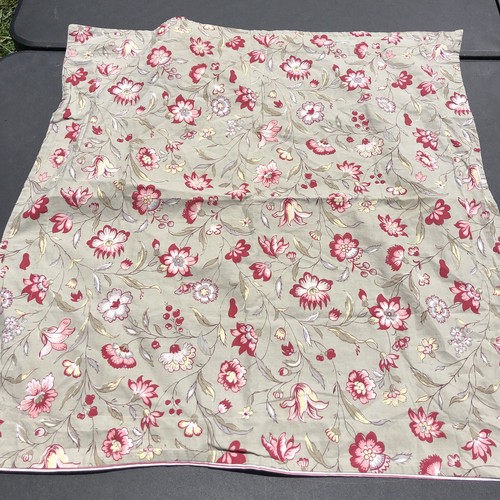 Pottery Barn Sage Green Floral 2 Euro Pillow Shams Pink Flowers Cotton - Picture 2 of 11