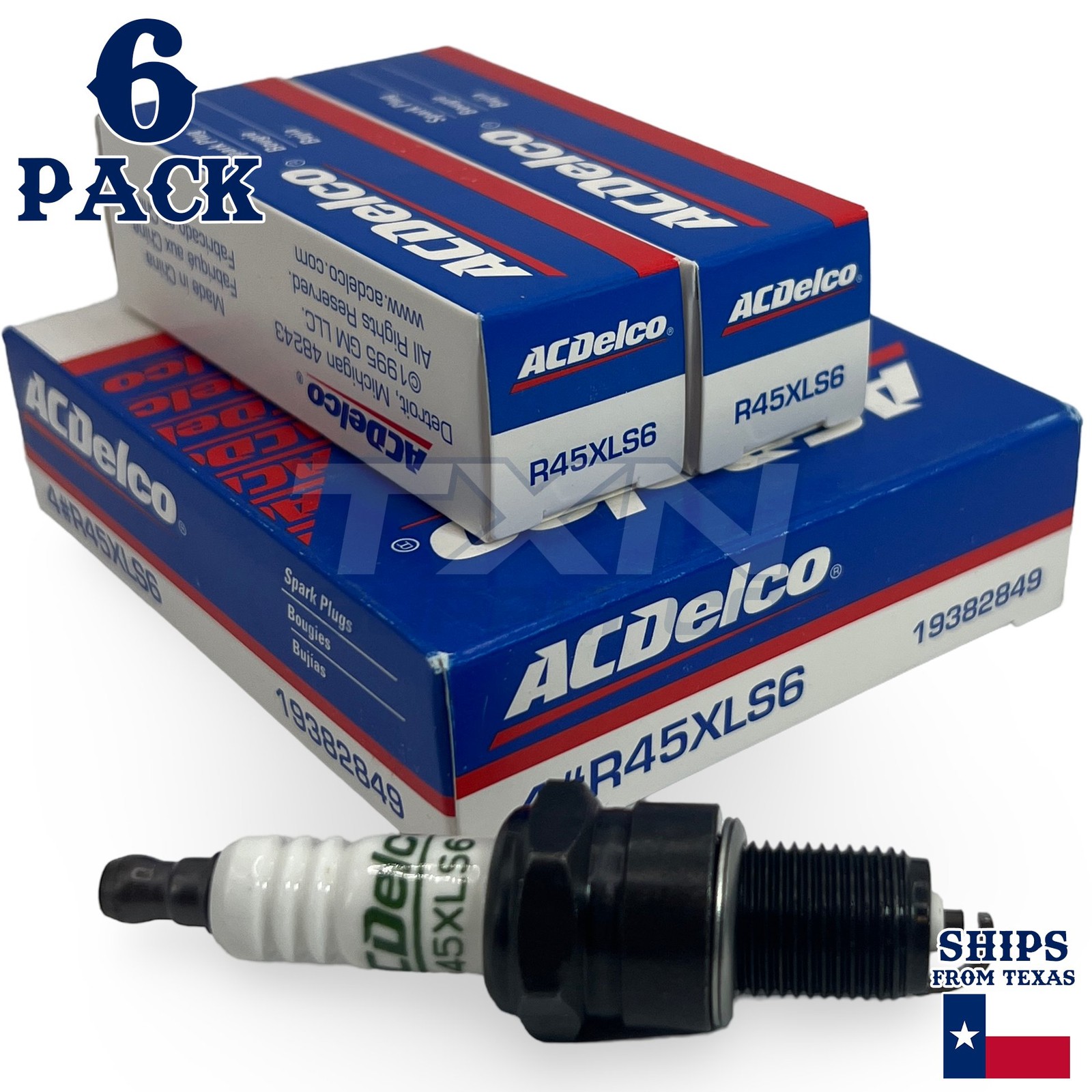 6 Pack Genuine GM ACDelco Spark Plugs R45XLS6