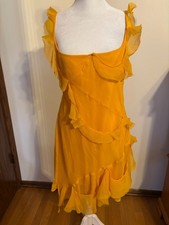 ASOS DESIGN Raw Edge Frill Dress with Tie Back - US size 14