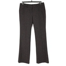 W by Worth Dress Pants Womens 10 Brown Wool Blend Tweed Fully Lined Zip Pockets