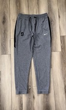 Nike Dri-Fit Gray Athletic Jogger Sweatpants Mens Sz Large 9 Embroidered