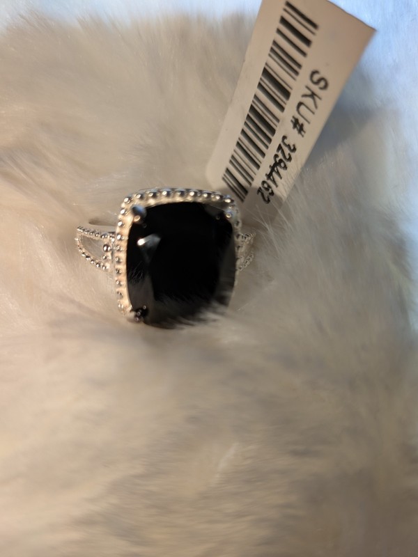 NWT Sterling Silver Black Stone Ring - Sz. 8 