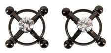 Nipple SM Nippelklemmen Schmuckstein Jewellery Clamp BDSM Brustschmuck Schwarz
