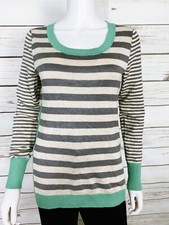 Olive Oak Womens Sweatshirt Size S Multicolor Striped Stretch Long Sleeve