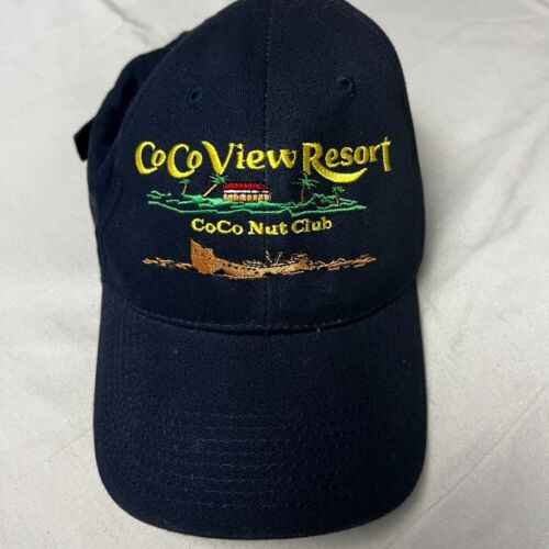 Coco View Resort Navy Blue Hat CoCo Nut Club Member Embroidered Travel Souvenir